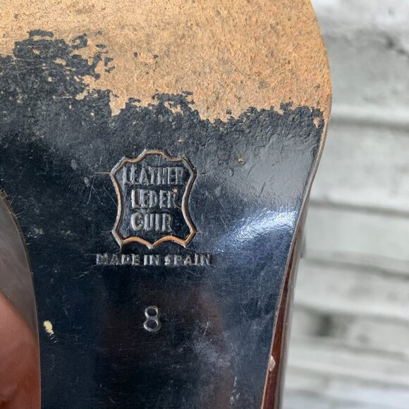 Vintage 90s Arnold Churgin Patent Leather Mid Block Heel Loafer - Picture 12 of 13